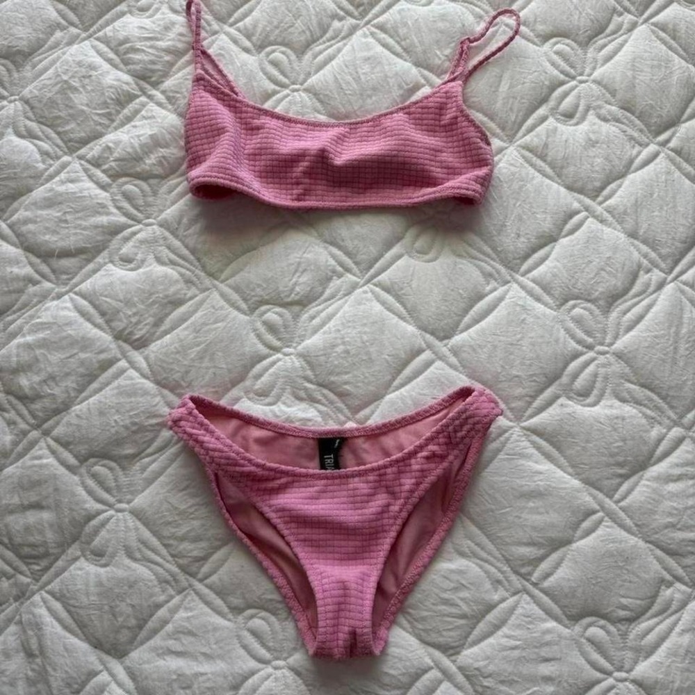 pink triangl bikini set